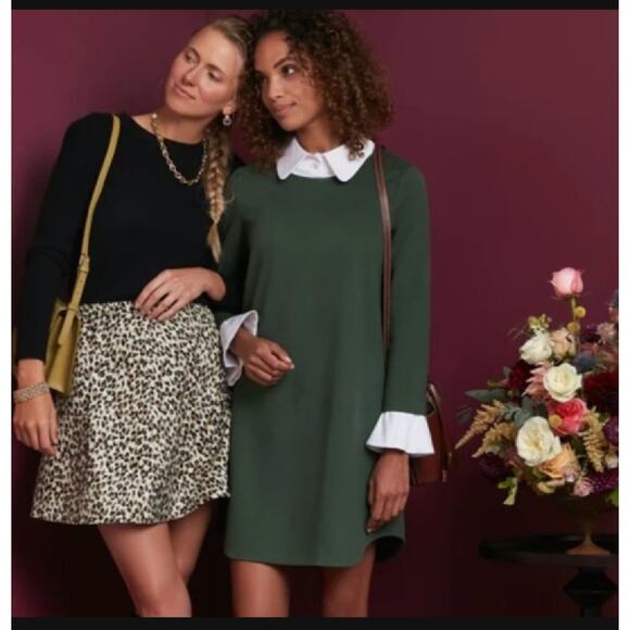 NEW Tuckernuck Dakotah Dickey Peter Pan Collar Ladies Green Dress Size Medium - Picture 3 of 13